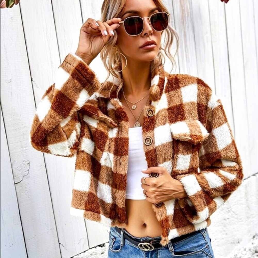 Kara & Kate | Flannel Teddy Jacket